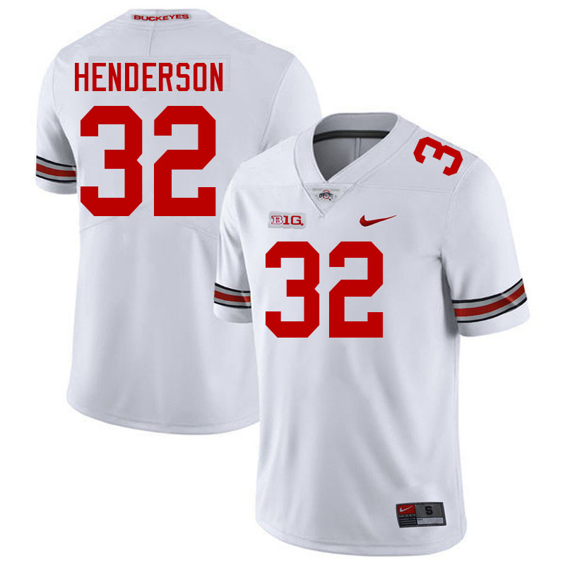 #32 TreVeyon Henderson Ohio State Buckeyes Jerseys Football Stitched-White